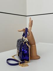 Kitlife Fendi Mini Bag Embroidered With Purple Sequins 8601s 19x5x11cm - 4