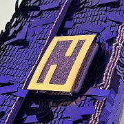 Kitlife Fendi Mini Bag Embroidered With Purple Sequins 8601s 19x5x11cm - 5