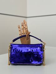 Kitlife Fendi Mini Bag Embroidered With Purple Sequins 8601s 19x5x11cm - 3