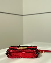 Kitlife Fendi Mini Bag Embroidered With Red Sequins 8601s 19x5x11cm - 4