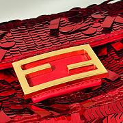 Kitlife Fendi Mini Bag Embroidered With Red Sequins 8601s 19x5x11cm - 5