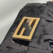 Kitlife Fendi Mini Bag Embroidered With Black Sequins 8601s 19x5x11cm - 6