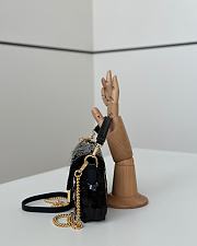 Kitlife Fendi Mini Bag Embroidered With Black Sequins 8601s 19x5x11cm - 4