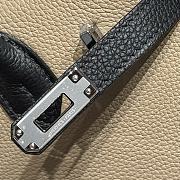 Kitlife Hermes Birkin Togo Dove Grey & Black Leather 25cm - 6