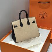 Kitlife Hermes Birkin Togo Dove Grey & Black Leather 25cm - 3