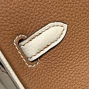 Kitlife Hermes Birkin Togo Brown & White Leather 25cm - 4