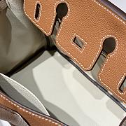 Kitlife Hermes Birkin Togo Brown & White Leather 25cm - 2