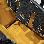 Kitlife Hermes Birkin Togo Dove Black & Amber Yellow Leather 25cm  - 3