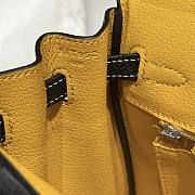Kitlife Hermes Birkin Togo Dove Black & Amber Yellow Leather 25cm  - 2