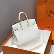 Kitlife Hermes Birkin Togo Cream, White & Grey Leather 25cm - 4