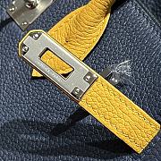 Kitlife Hermes Birkin Togo Navy Blue & Amber Yellow Leather 25cm  - 6