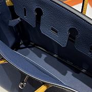 Kitlife Hermes Birkin Togo Navy Blue & Amber Yellow Leather 25cm  - 4
