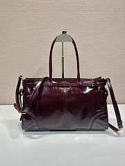 Kitlife Prada Bonnie Large Burgundy Leather Handbag 1BA433 38x30x12cm - 1