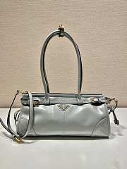 Kitlife Prada Bonnie Small Grey Leather Shoulder Bag 1BA215 26x14x12cm - 1