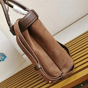 Kitlife Prada Buckle Large Caramel Suede Handbag With Belt 1BA416 37.5x27.5x14cm - 3
