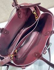 Kitlife Prada Buckle Large Burgundy Suede Handbag With Belt 1BA416 37.5x27.5x14cm - 4