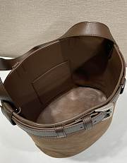 Kitlife Prada Buckle Belted Caramel Suede Bucket Bag 1BE085 26.5x29x18cm - 3