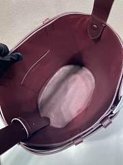 Kitlife Prada Buckle Belted Burgundy Suede Bucket Bag 1BE085 26.5x29x18cm - 3