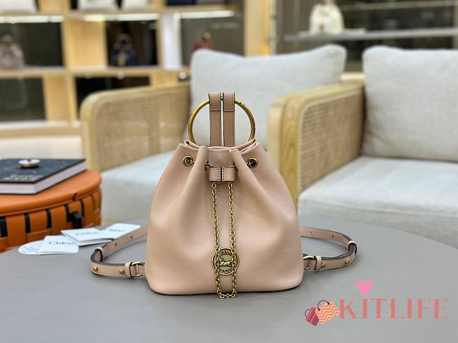 Kitlife Chloe Small Bracelet Backpack In Light Pink Grained Leather 22x20x10.5cm - 1