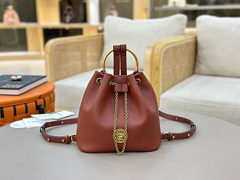 Kitlife Chloe Small Bracelet Backpack In Brown Grained Leather 22x20x10.5cm 