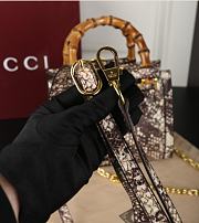 Kitlife Gucci Diana Bamboo Python Leather Tote Bag 27x20x16cm - 4