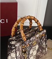 Kitlife Gucci Diana Bamboo Python Leather Tote Bag 27x20x16cm - 3