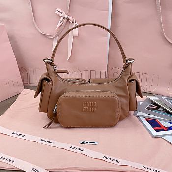 Kitlife Miu Miu Nappa Pocket Bag Brown 5BC146 21x12x6cm