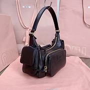 Kitlife Miu Miu Nappa Pocket Bag Black 5BC146 21x12x6cm - 6