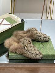 Kitlife Gucci Fur Women Princetown Slippers Beige - 4