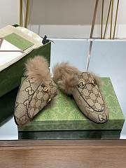 Kitlife Gucci Fur Women Princetown Slippers Beige - 5