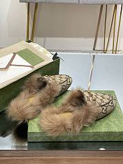 Kitlife Gucci Fur Women Princetown Slippers Beige - 6