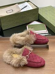 Kitlife Gucci Fur Women Princetown Slippers Red - 1