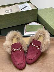 Kitlife Gucci Fur Women Princetown Slippers Red - 6
