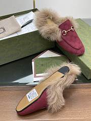 Kitlife Gucci Fur Women Princetown Slippers Red - 3