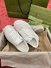 Kitlfie Gucci Women GG Embossed Trainer White Leather ‎ - 1