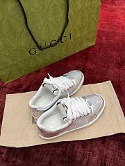 Kitlife Gucci Screener GG Metallic Leather Sneakers Silver - 4