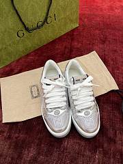 Kitlife Gucci Screener GG Metallic Leather Sneakers Silver - 2