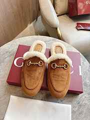 Kitlife Gucci Women's Princetown Slipper Brown Suede  - 1