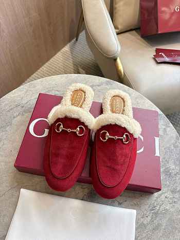 Kitlife Gucci Women's Princetown Slipper Red Suede 