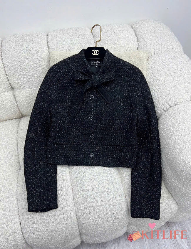 Kitlife Chanel Bow Black Tweed Jacket - 1