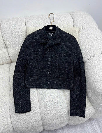Kitlife Chanel Bow Black Tweed Jacket