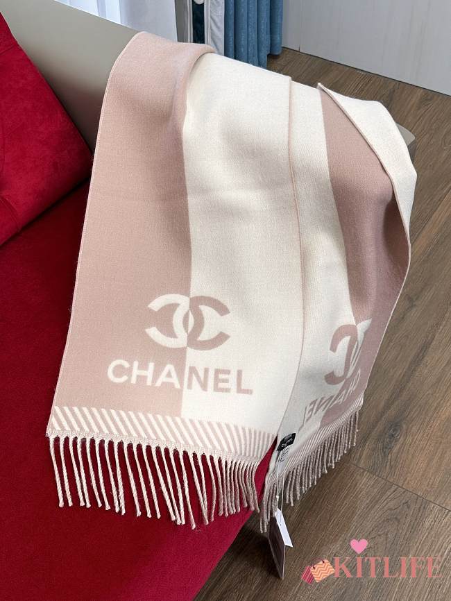 Kitlife Chanel Scarf Pink & Beige 184x34cm - 1