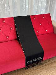 Kitlife Chanel Logo Gradient Scarf in Black 38x200cm - 2