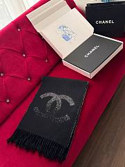 Kitlife Chanel Logo Gradient Scarf in Black 38x200cm - 4
