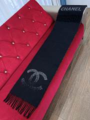 Kitlife Chanel Logo Gradient Scarf in Black 38x200cm - 5