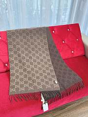 Kitlife Gucci Gradient Double-Faced Cashmere Scarf Brown 47x200cm - 1