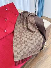 Kitlife Gucci Gradient Double-Faced Cashmere Scarf Brown 47x200cm - 2