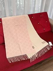 Kitlife Gucci Gradient Double-Faced Cashmere Scarf Pink & Cream 47x200cm - 1