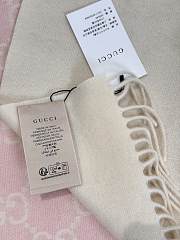 Kitlife Gucci Gradient Double-Faced Cashmere Scarf Pink & Cream 47x200cm - 2