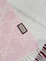 Kitlife Gucci Gradient Double-Faced Cashmere Scarf Pink & Cream 47x200cm - 3